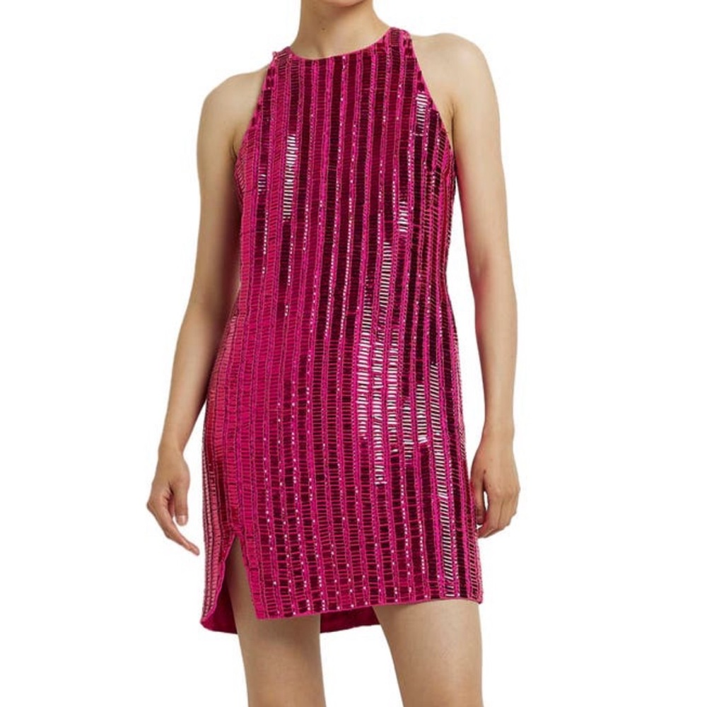 RIVER ISLAND Azalea Sequin Minidress In Pink Size 6